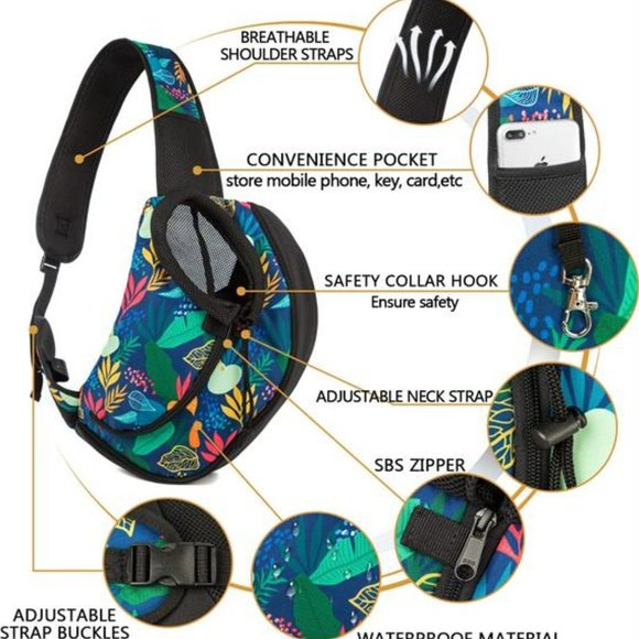 🐶Pet Dog & Cat Sling Carrier Breathable Mesh Travel Safe Sling Bag🐶NWT - Picture 6 of 7